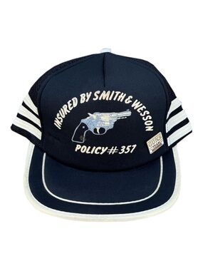 Vintage Insured By Smith & Wesson Three Stripe Trucker Hat